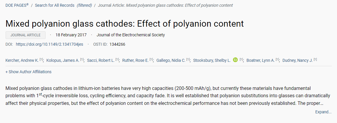 Illustration of the DOE PAGES graphical user interface. Metadata pertaining to a text appears at the top of the page.