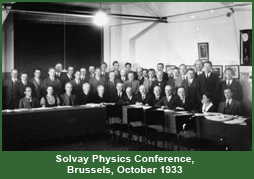 Solvay Physics Conference, Brussels, October 1933