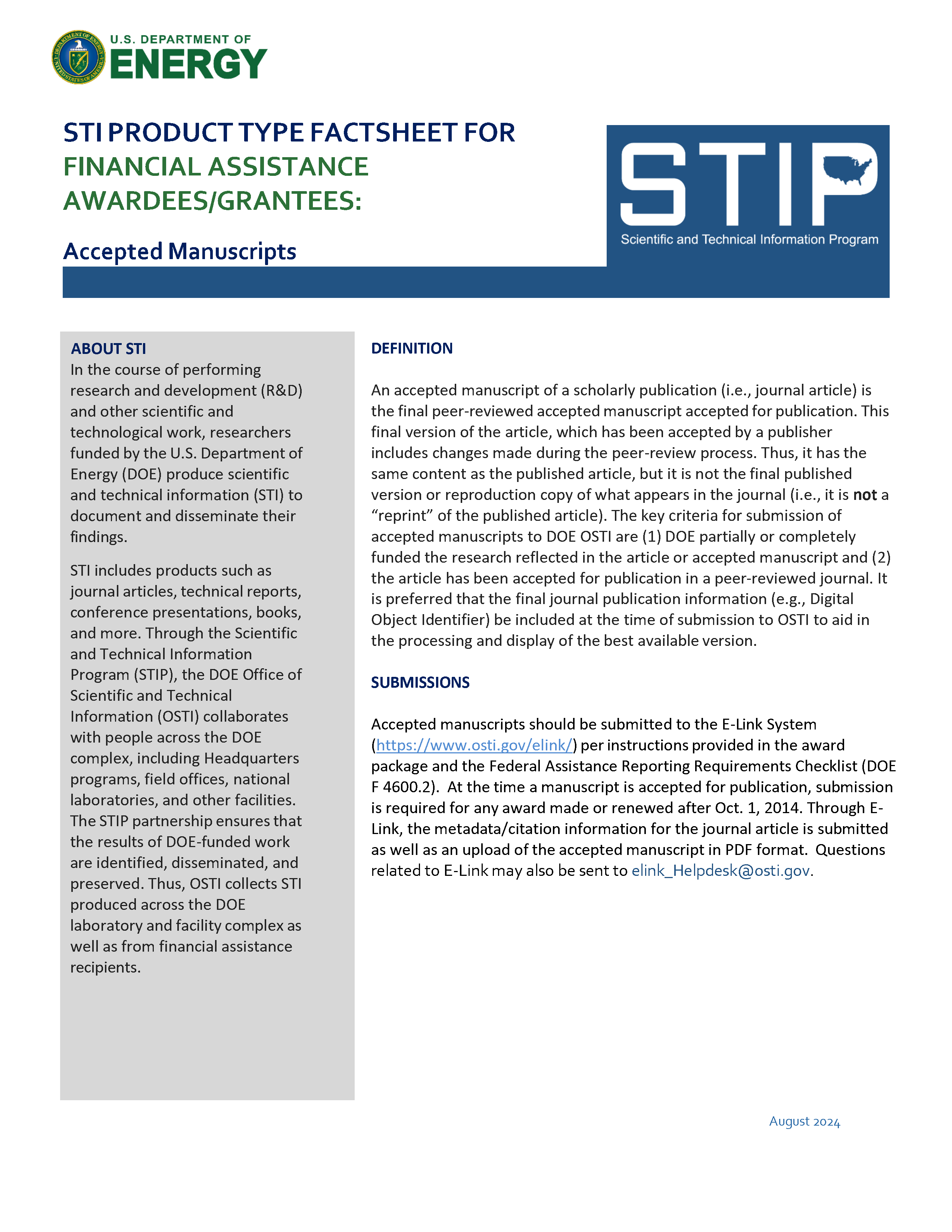 Accepted Manuscripts - Grantees Page 1