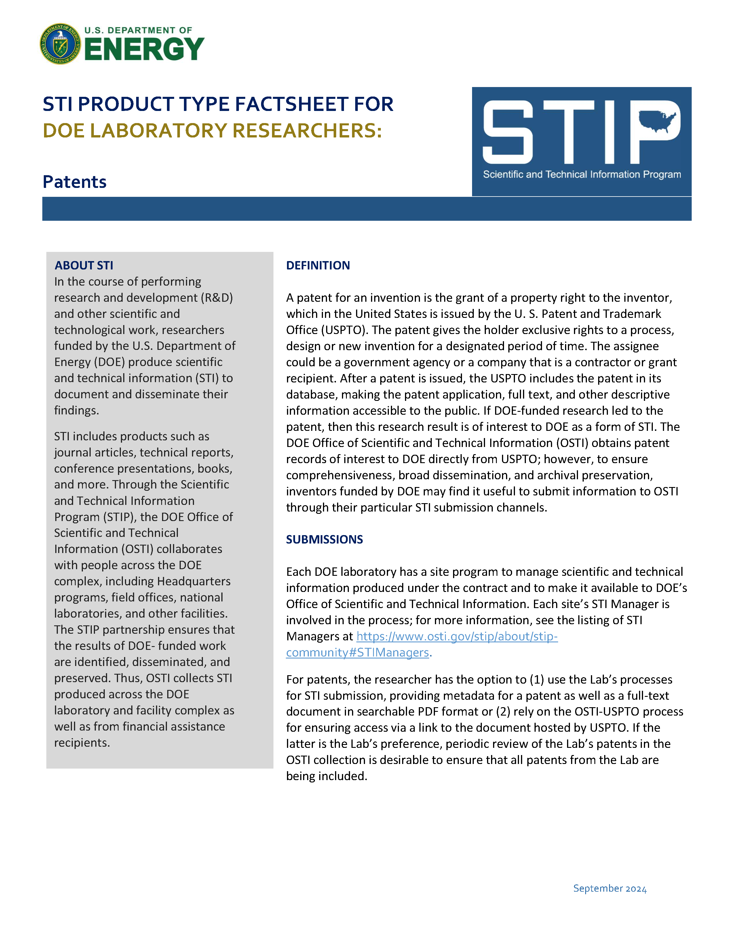 Patents - Labs Page 1