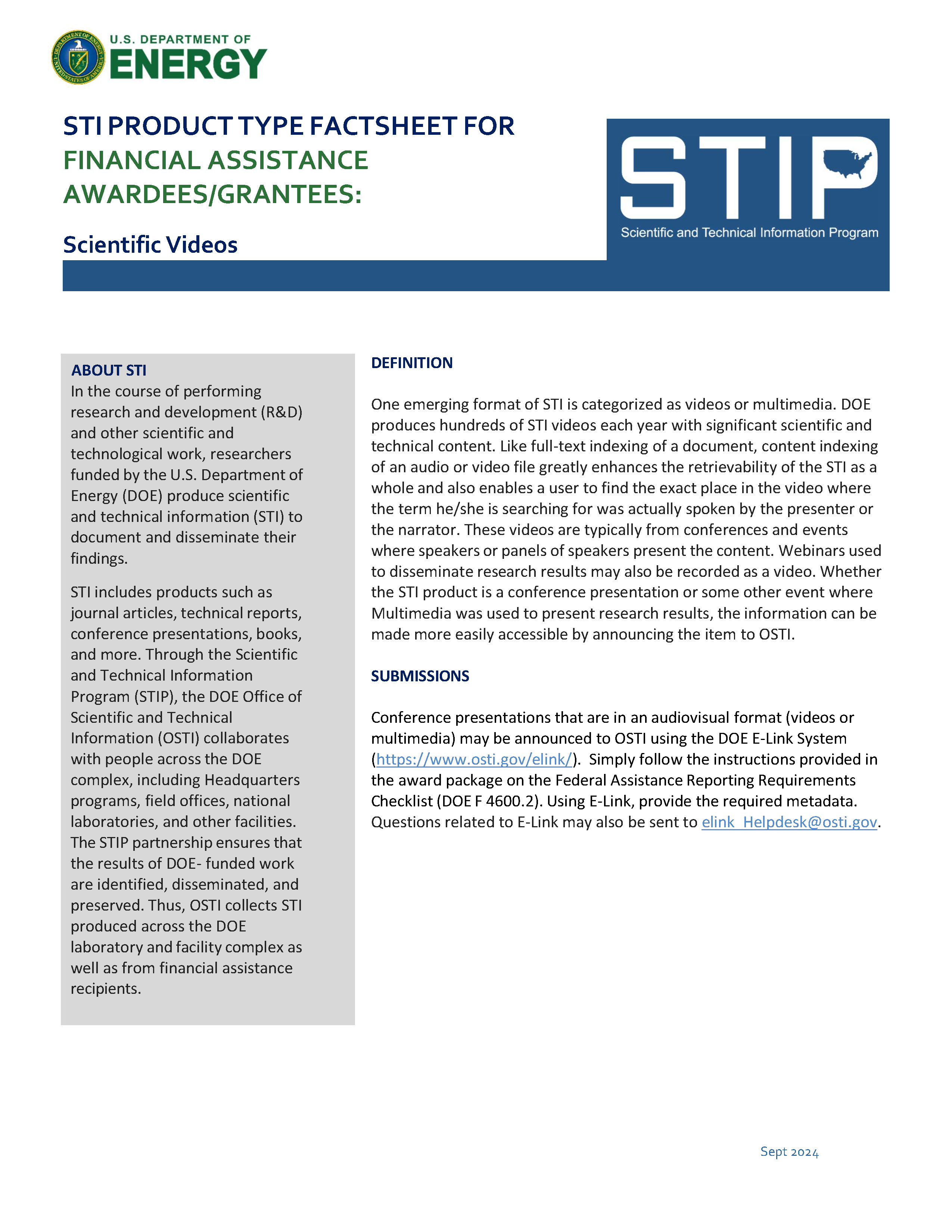 Scientific Videos - Grantees Page 1